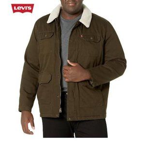 NWT $225 LEVI'S XXL Bedford Fine Corduroy Utility Jacket w Sherpa Collar Olive